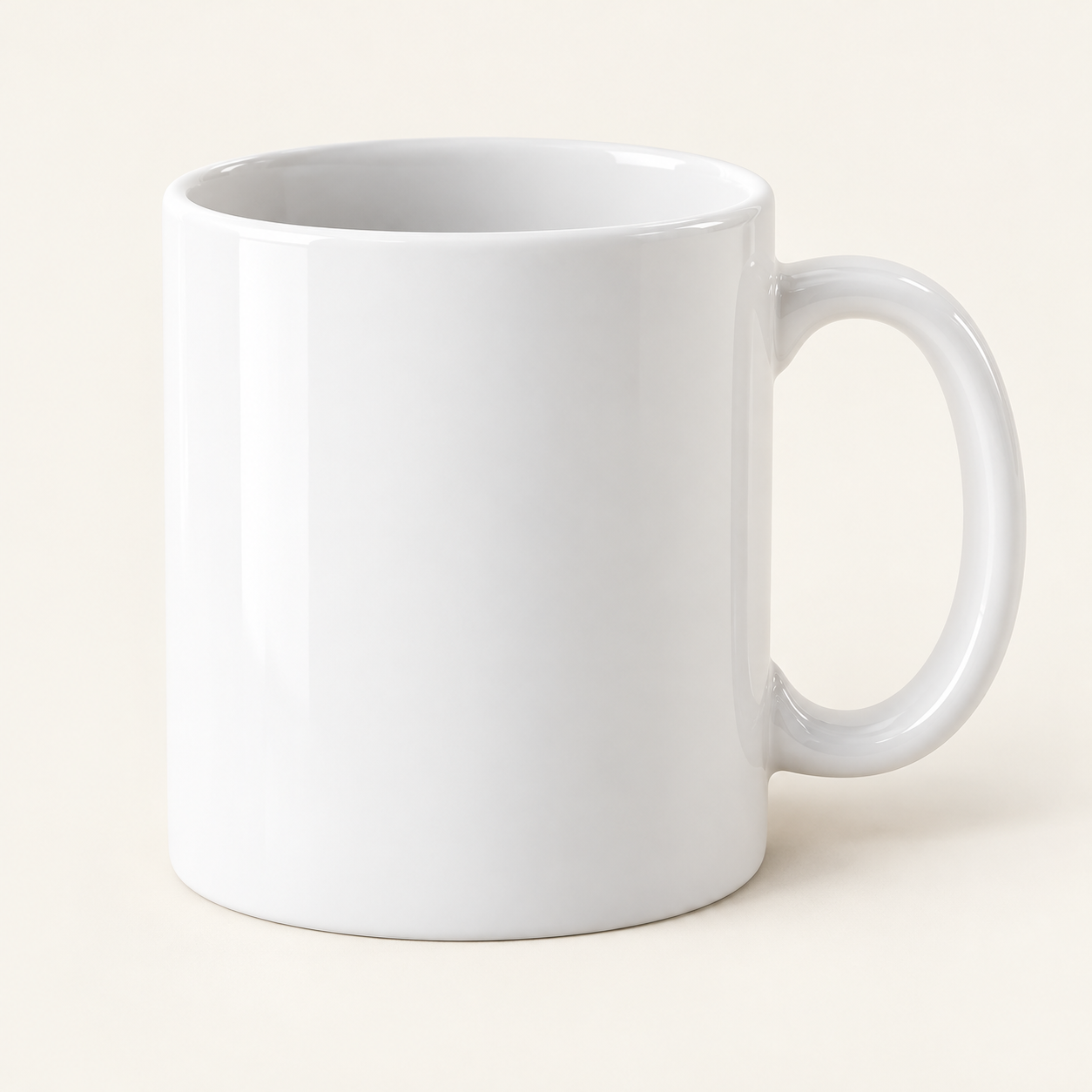 Unprinted white ceramic mug